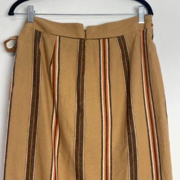 Worthington Linen Blend Midi Wrap Skirt Striped - size 6 - Picture 5 of 5